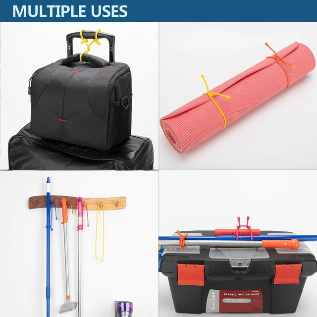 Alt view image 6 of 7 - 20Pcs 4-24inch Silicone Cable Ties Reusable Steel-Core Silicone Twist Ties Colorful Cable Tie Straps for Bundling and Organizing Bendable Holder Strap for Indoor and Out All Purpose, 4 Colors