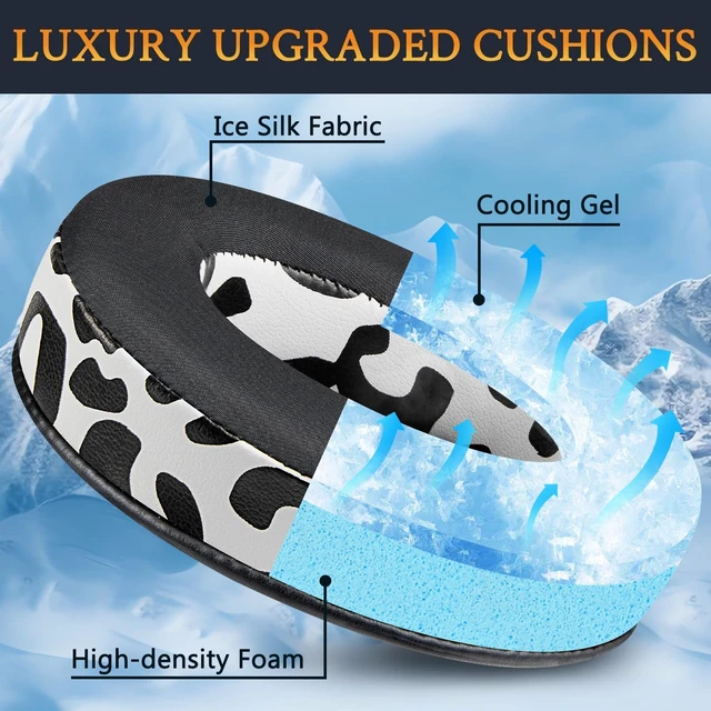 Alt view image 5 of 7 - Cooling-Gel Earpads Replacement for Sony WH-1000XM4 (WH1000XM4) Headphones, Ear Pads Cushions with High-Density Noise Isolation Foam, Added Thickness, Without Affecting Sensor - Snow Leopard