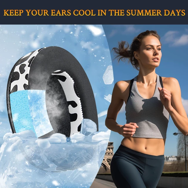 Alt view image 6 of 7 - Cooling-Gel Earpads Replacement for Sony WH-1000XM4 (WH1000XM4) Headphones, Ear Pads Cushions with High-Density Noise Isolation Foam, Added Thickness, Without Affecting Sensor - Snow Leopard