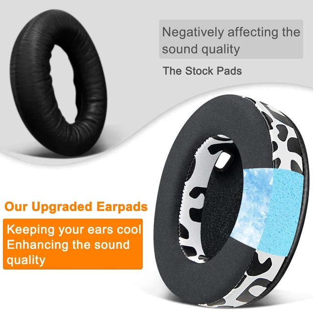 Alt view image 7 of 7 - Cooling-Gel Earpads Replacement for Sony WH-1000XM4 (WH1000XM4) Headphones, Ear Pads Cushions with High-Density Noise Isolation Foam, Added Thickness, Without Affecting Sensor - Snow Leopard