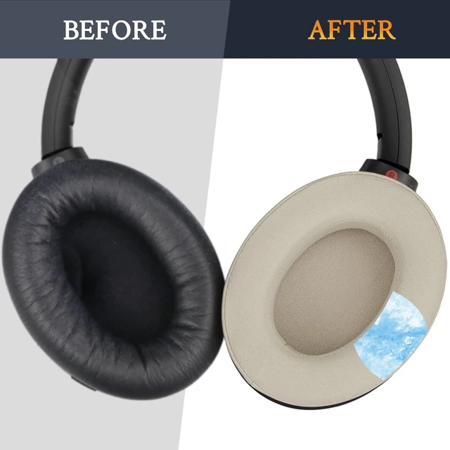 Alt view image 4 of 7 - Cooling-Gel Earpads Replacement for Sony WH-1000XM4 (WH1000XM4) Headphones, Ear Pads Cushions with High-Density Noise Isolation Foam, Added Thickness, Without Affecting Sensor - Silver