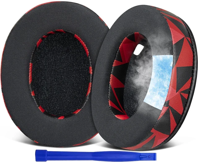 Main image of Cooling-Gel Earpads Replacement for Sony WH-1000XM4 (WH1000XM4) Headphones, Ear Pads Cushions with High-Density Noise Isolation Foam, Added Thickness, Without Affecting Sensor - Red Storm