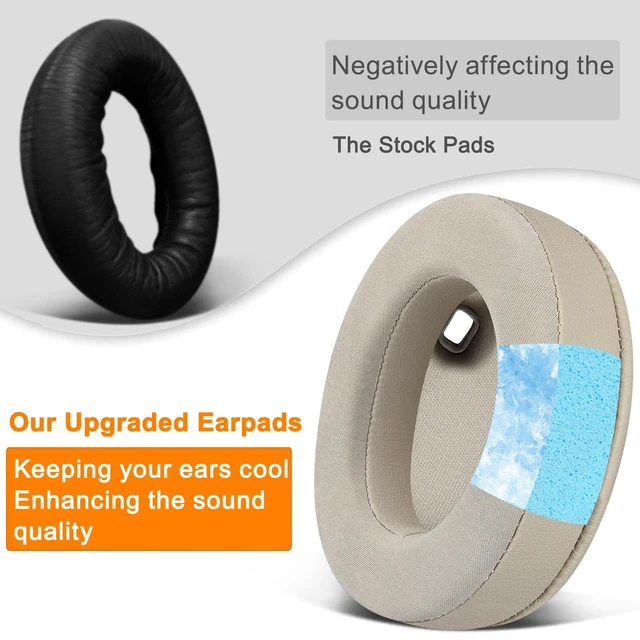 Alt view image 7 of 7 - Cooling-Gel Earpads Replacement for Sony WH-1000XM4 (WH1000XM4) Headphones, Ear Pads Cushions with High-Density Noise Isolation Foam, Added Thickness, Without Affecting Sensor - Silver