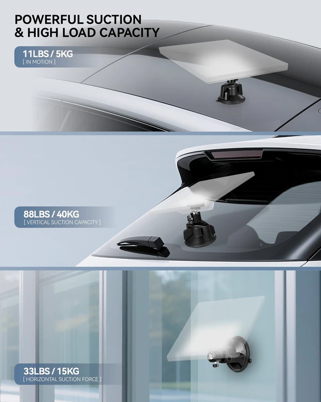 Alt view image 3 of 7 - Starlink Mini Suction Cup Mount with Starlink Mini Satellite - 3.5X Stronger Grip, 90mm Vacuum Chamber, Anti-Shake for Car/RV/Window Roof