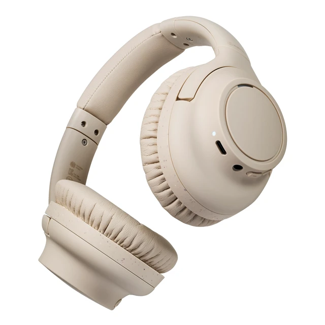 Alt view image 2 of 6 - ATH-S300BTBG Wireless Headphones, Beige 90-hour battery with digital hybrid noise cancellation for travel, commuting and multitasking