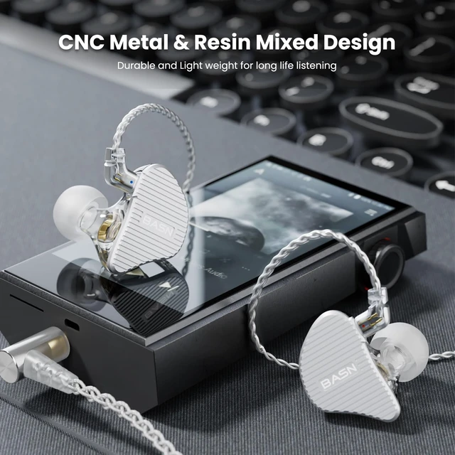 Alt view image 5 of 7 - Mix-PD in Ear Monitor,Planar Driver+Dynamic Driver 2-Pin Cable,Silver Two Mixed Drivers IEM with CNC Crafted Metal Cover, Wired Detachable 0.78mm 2-Pin Silver Plated OFC Cable for Musicians