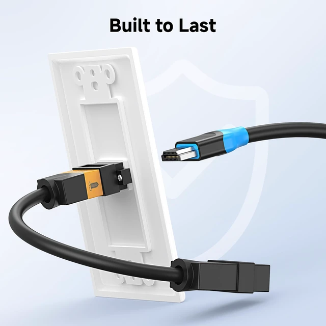 Alt view image 6 of 7 - 2-Pack 1-Port 4K HDMI Wall Plate, White 4K@60Hz UHD ARC and Ethernet Pass-Thru Support