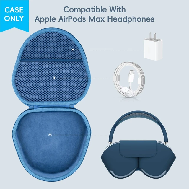 Alt view image 3 of 7 - Hard Carrying Case for Apple AirPods Max 2/Apple AirPods Max Wireless Over-Ear Headphones,Dark Blue Case
