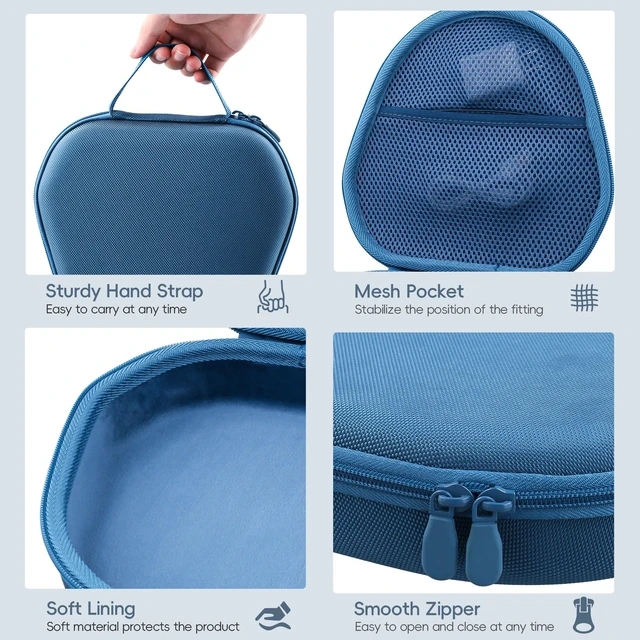 Alt view image 4 of 7 - Hard Carrying Case for Apple AirPods Max 2/Apple AirPods Max Wireless Over-Ear Headphones,Dark Blue Case