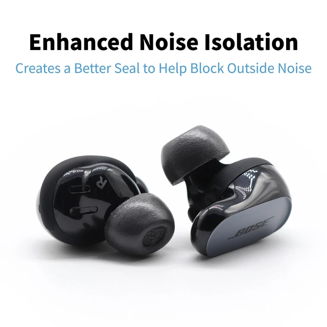 Alt view image 5 of 7 - TrueGrip MAX Memory Foam Replacement Earbud Tips For Bose QuietComfort, II, Ultra 1&2 Ultimate Comfort, Secure Fit, Superior Noise Isolation, Black, S/M/L (3 Pairs)