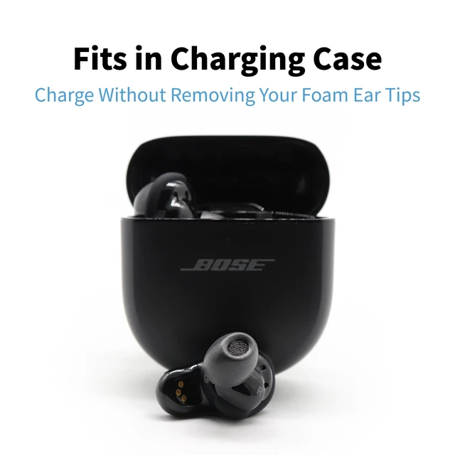 Alt view image 6 of 7 - TrueGrip MAX Memory Foam Replacement Earbud Tips For Bose QuietComfort, II, Ultra 1&2 Ultimate Comfort, Secure Fit, Superior Noise Isolation, Black, S/M/L (3 Pairs)