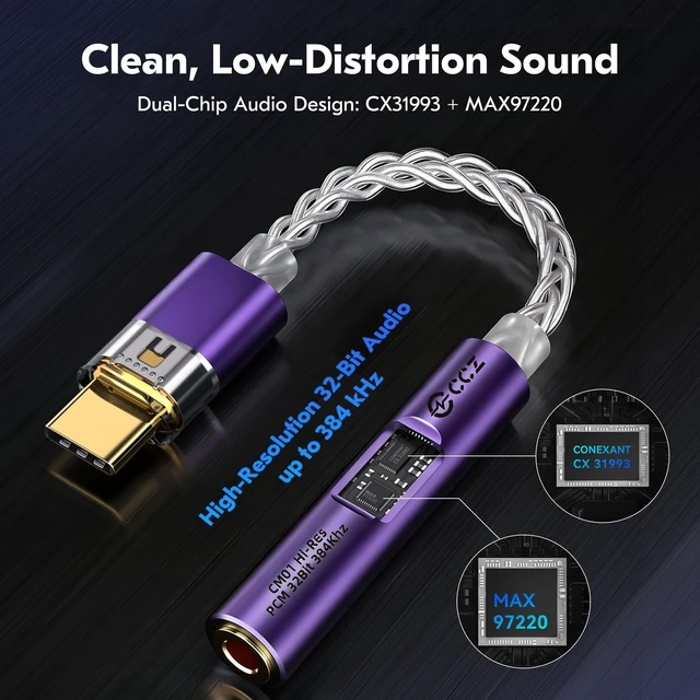 Alt view image 2 of 6 - 2026 Latest USB C DAC Audio Adapter with Headphone Amplifier Factory Direct Good Service Quality USB C to 3.5mm Audio Adapter For iPhone 15, Android, Laptop & Tablet
