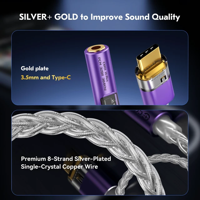 Alt view image 4 of 6 - 2026 Latest USB C DAC Audio Adapter with Headphone Amplifier Factory Direct Good Service Quality USB C to 3.5mm Audio Adapter For iPhone 15, Android, Laptop & Tablet