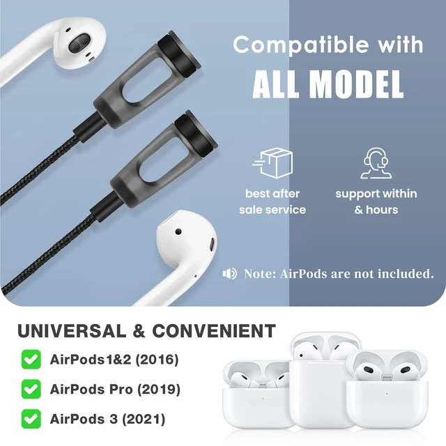 Alt view image 6 of 7 - Anti-Lost Neck Strap for Airpods, Strong Magnetic Necklace Holder String, Sports Lanyard for Headphone Compatible with AirPods 1&2 /3rd /Pro/Pro 2 Black