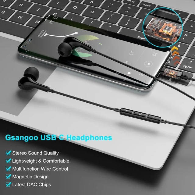 Alt view image 6 of 7 - USB C Headphones for iPhone 17 Air 16 Wired Earphones for Samsung Galaxy S24/S23/S22/S25/S26 Ultra for iPhone 15 Pro Wired Earbud with Mic Stereo Noise Cancelling Type C Earbuds for Pixel 9/Oneplus 12