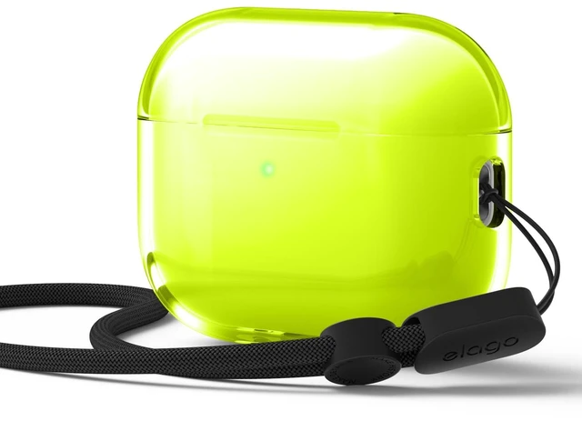 Main image of Clear Case for AirPods Pro 3 Lanyard Included, Strap Included, Reduced Yellowing, Shockproof, Full Protection (Neon Yellow)