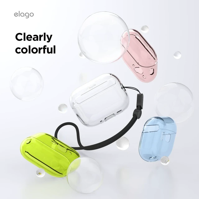 Alt view image 3 of 7 - Clear Case for AirPods Pro 3 Lanyard Included, Strap Included, Reduced Yellowing, Shockproof, Full Protection (Neon Yellow)