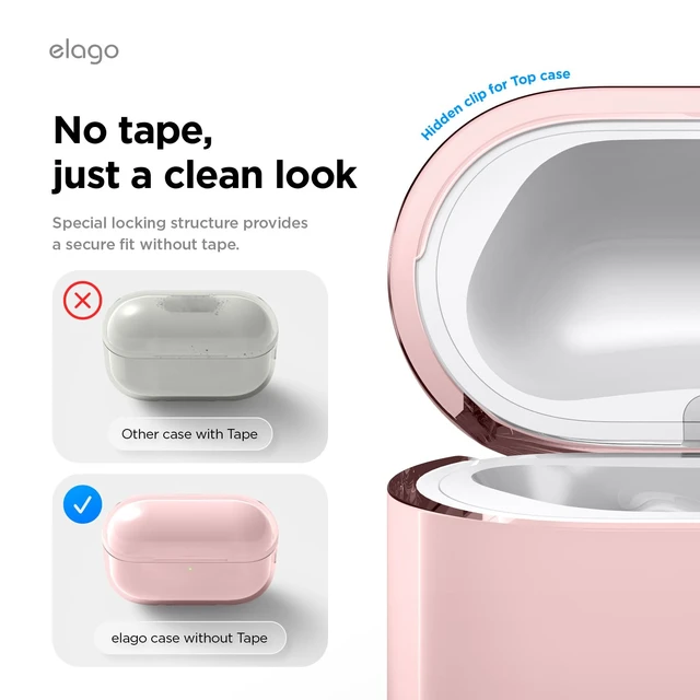 Alt view image 7 of 7 - Clear Case for AirPods Pro 3 Lanyard Included, Strap Included, Reduced Yellowing, Shockproof, Full Protection (Lovely Pink)