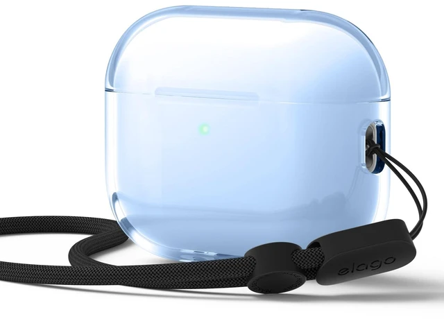 Main image of Clear Case for AirPods Pro 3 Lanyard Included, Strap Included, Reduced Yellowing, Shockproof, Full Protection (Aqua Blue)