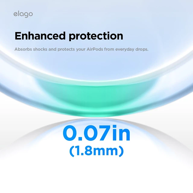 Alt view image 4 of 7 - Clear Case for AirPods Pro 3 Lanyard Included, Strap Included, Reduced Yellowing, Shockproof, Full Protection (Aqua Blue)