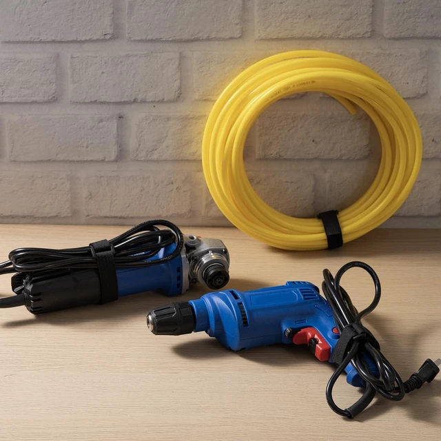 Alt view image 2 of 6 - 0.8"x32Ft Reusable Cable Ties, Hook & Loop Straps with 50 Buckles Adjustable, Cut to Length, Ideal for Wire Management, Cord Organizer, and Cable Straps, Black