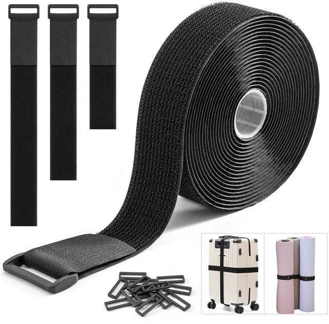 Main image of 1.5''x 16Ft Heavy Duty Hook and Loop Straps with 15 Buckles Adjustable, Cut-to-Length, Reusable Cinch Straps for Securing Cables, Hoses, Pipes, and More
