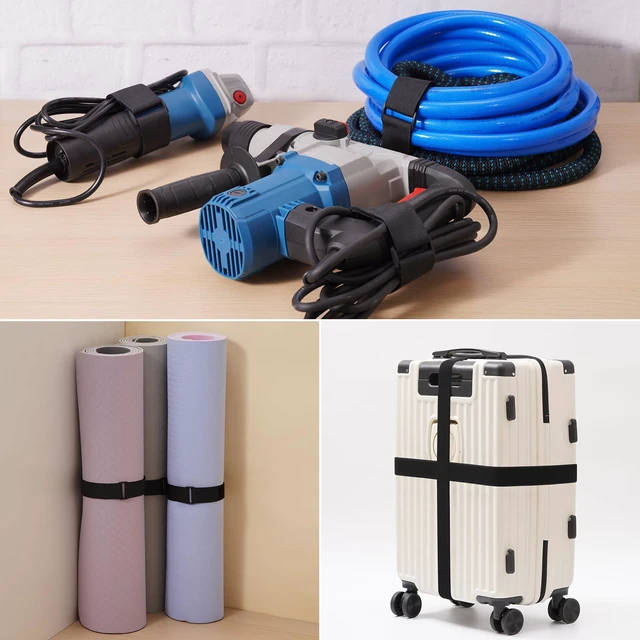 Alt view image 3 of 6 - 1.5''x 16Ft Heavy Duty Hook and Loop Straps with 15 Buckles Adjustable, Cut-to-Length, Reusable Cinch Straps for Securing Cables, Hoses, Pipes, and More