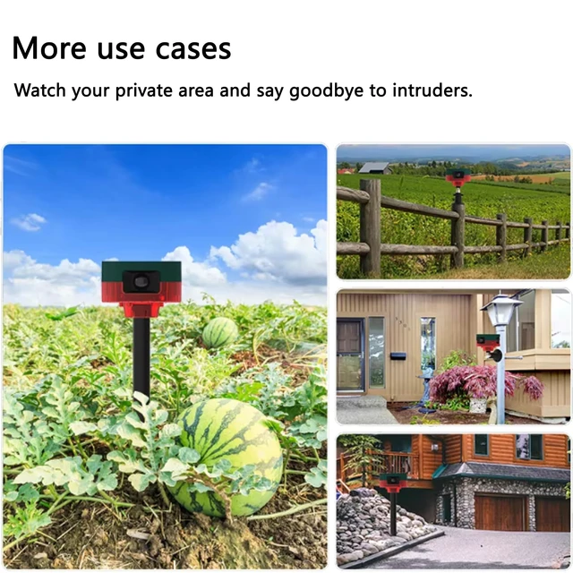 Alt view image 7 of 7 - Solar Outdoor Motion Sensor Alarm: Dog Barking&Gunshot Sound, 129db Loud Siren,Support Recording, 13 Kinds of Sound Strobe Light.4PCS