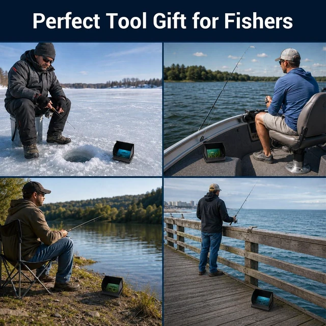 Alt view image 5 of 7 - Underwater Fishing Camera with Controllable Elevating Winch, Portable HD IPS Monitor Fish Finder with IP68 Waterproof Camera, 12 Low-Light IR/LED Vision for Ice, Boat