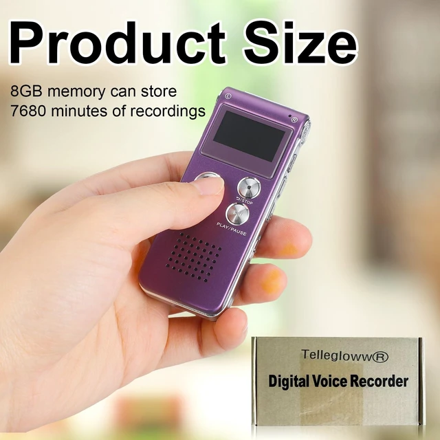 Alt view image 2 of 6 - Ghost Hunting Equipment Paranormal Equipment for Ghost Hunting Digital EVP Voice Activated Recorder Rechargeable Recorder Device with Microphone, 8GB(Purple)