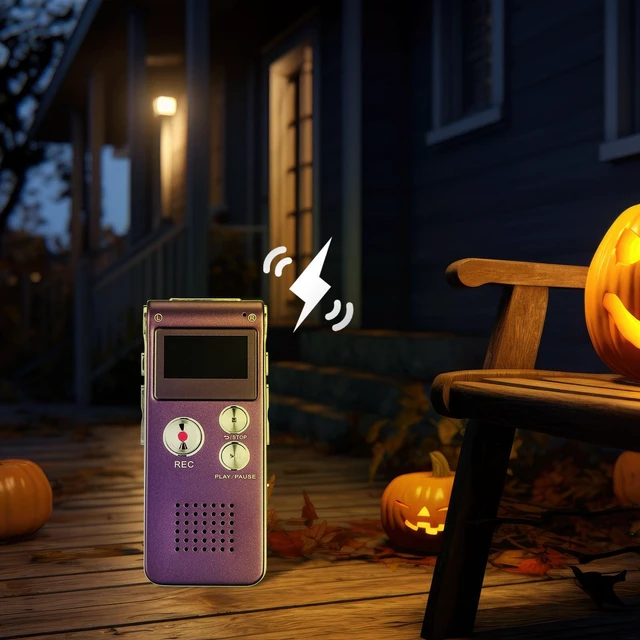 Alt view image 4 of 6 - Ghost Hunting Equipment Paranormal Equipment for Ghost Hunting Digital EVP Voice Activated Recorder Rechargeable Recorder Device with Microphone, 8GB(Purple)