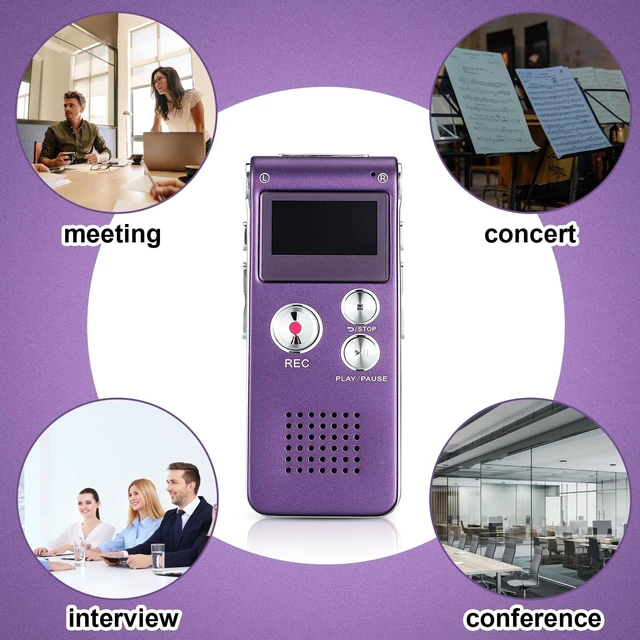 Alt view image 6 of 6 - Ghost Hunting Equipment Paranormal Equipment for Ghost Hunting Digital EVP Voice Activated Recorder Rechargeable Recorder Device with Microphone, 8GB(Purple)