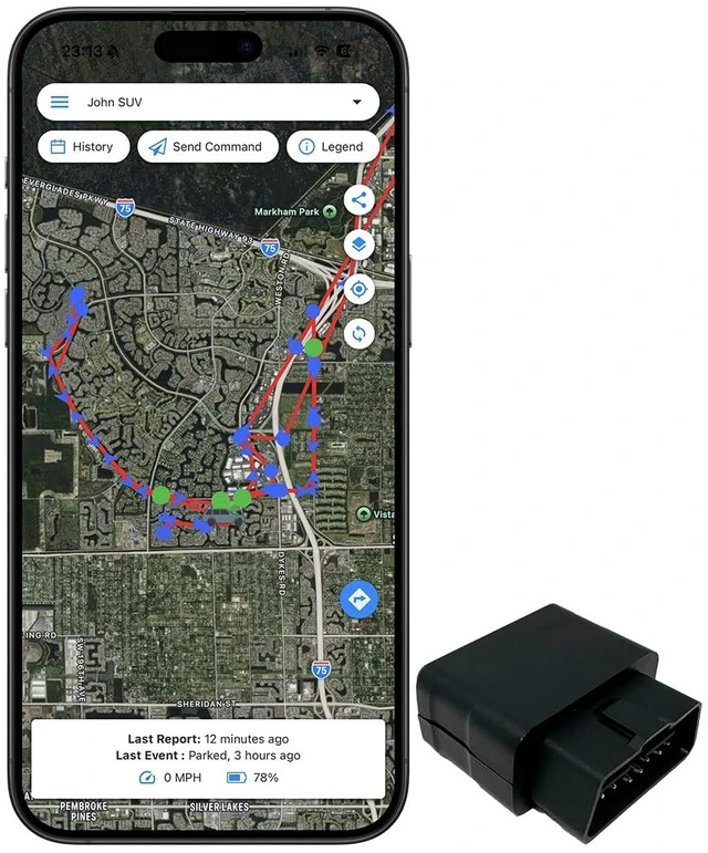 Alt view image 5 of 7 - OBD Plug-in Car GPS Tracker - Easy Setup & Alerts Easy Install- Harsh Driving Alerts - Reporting History and more - Extension Cable Included
