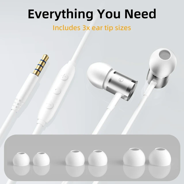 Alt view image 7 of 7 - ENC Noise Cancelling Wired Earbuds, Hybrid Driver Wired Headphones with USB Type C to 3.5mm Adapter, Microphone Hands-Free Calls 3.5mm Jack in Ear Headphones for iPhone 16/15/Samsung/PC