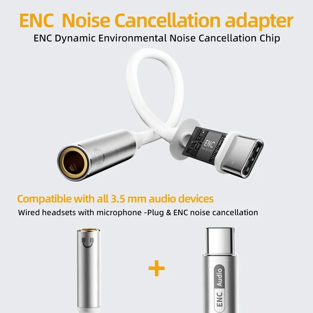 Alt view image 6 of 7 - ENC Noise Cancelling Wired Earbuds, Hybrid Driver Wired Headphones with USB Type C to 3.5mm Adapter, Microphone Hands-Free Calls 3.5mm Jack in Ear Headphones for iPhone 16/15/Samsung/PC
