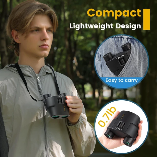 Alt view image 4 of 7 - 20X30 Compact Binoculars for Adults Bird Watching Travel, Black High Power, Low Light Vision, Large Eyepiece Easy Focus for Sightseeing Hiking Camping Cruise Concert