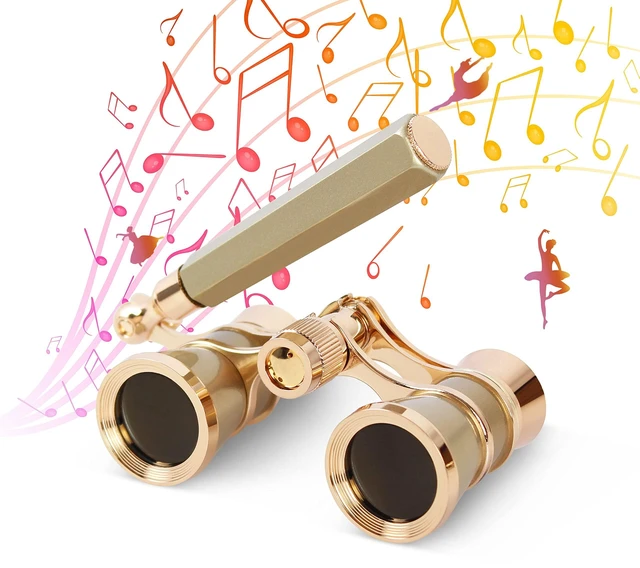 Main image of Opera Glasses 3X25 Theater Binoculars with Retractable Handle Compact with Carrying Bag, Easy to Use with Center-Focus Knob, High-grade Aluminum Aalloy, Elegant Gift for Women (Gold)