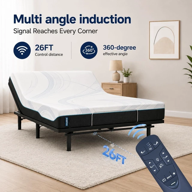 Alt view image 4 of 7 - Replacement for TempurPedic Ergo/Ergo Extend Adjustable Bed Remote Control Compatible with Ergo or Ergo Extend Adjustable Bed Base JLDK.33.01.37 RF502A