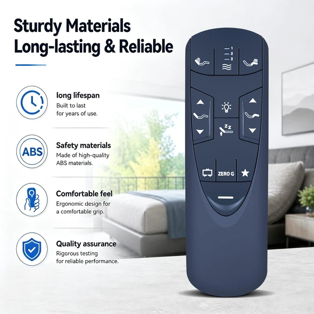 Alt view image 3 of 7 - Replacement for TempurPedic Ergo/Ergo Extend Adjustable Bed Remote Control Compatible with Ergo or Ergo Extend Adjustable Bed Base JLDK.33.01.37 RF502A