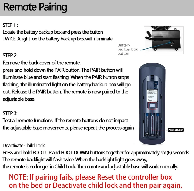 Alt view image 7 of 7 - Replacement for TempurPedic Ergo/Ergo Extend Adjustable Bed Remote Control Compatible with Ergo or Ergo Extend Adjustable Bed Base JLDK.33.01.37 RF502A