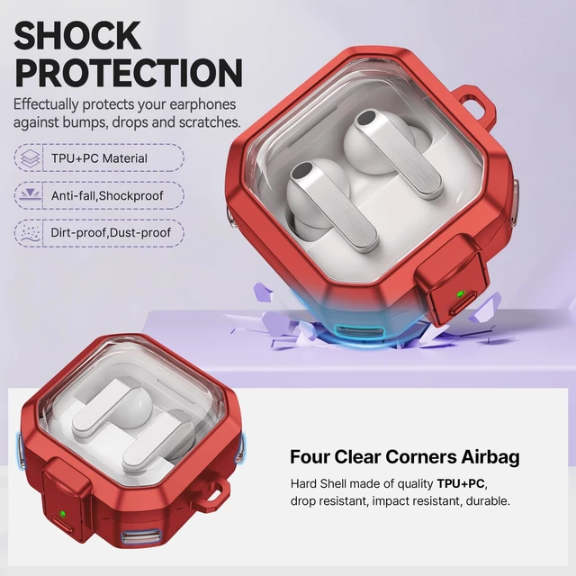 Alt view image 5 of 7 - Secure Lock for Galaxy Buds 4 Pro Case and Buds 4 Case Cover, Clear Soft TPU Case with Cleaner Kit and Keychain for Women Girlu, Cute Cover for Samsung Galaxy Buds 4/4Pro 2026