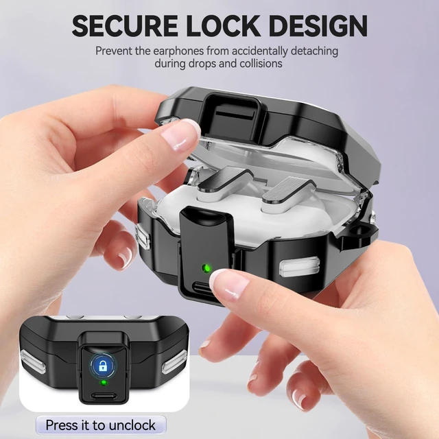 Alt view image 3 of 7 - Secure Lock for Galaxy Buds 4 Pro Case and Buds 4 Case Cover, Clear Soft TPU Case with Cleaner Kit and Keychain for Women Girly, Cute Cover for Samsung Galaxy Buds 4/4Pro 2026