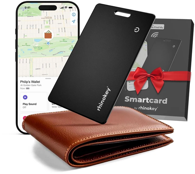 Main image of ® Apple MFi Certified Wallet Tracker Card Works with Apple Find My (iOS Only) Slim 0.07in Rechargeable IP68 Waterproof Tracker Item Finder Credit Card Tracker with Keychain Hole for Luggage