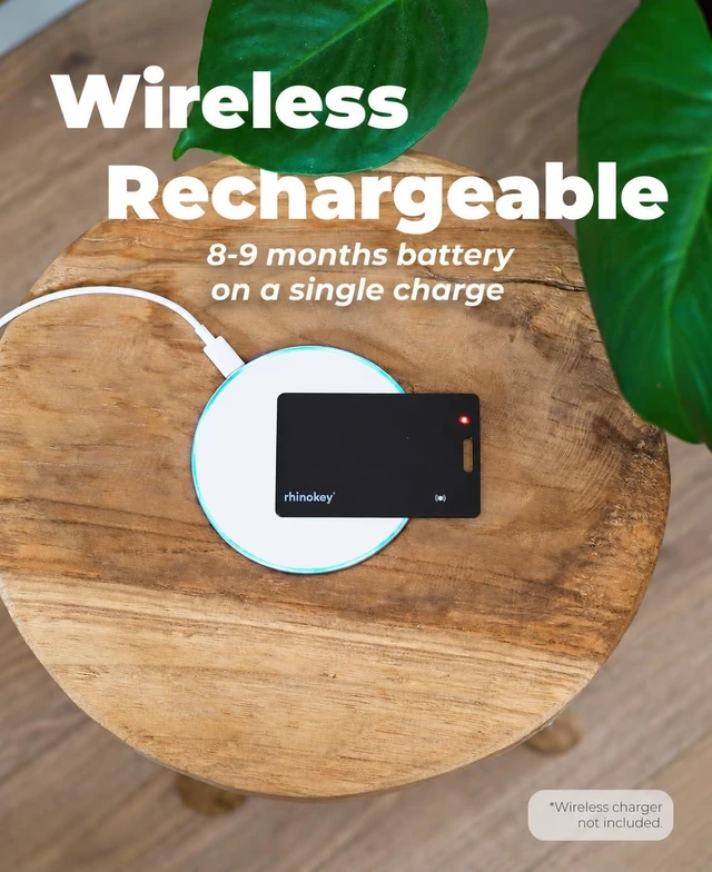 Alt view image 6 of 7 - ® Apple MFi Certified Wallet Tracker Card Works with Apple Find My (iOS Only) Slim 0.07in Rechargeable IP68 Waterproof Tracker Item Finder Credit Card Tracker with Keychain Hole for Luggage
