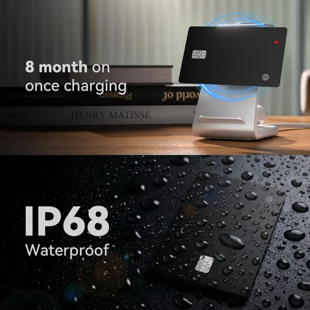 Alt view image 7 of 7 - eirix 1 Pack Wallet Tracking Card (iOS and Android) Ultra Slim 0.07in IP68 Waterproof Rechargeable Work with Apple Find My & Google Find Hub, Item Locator for Card Holder,Passports,Money Clips