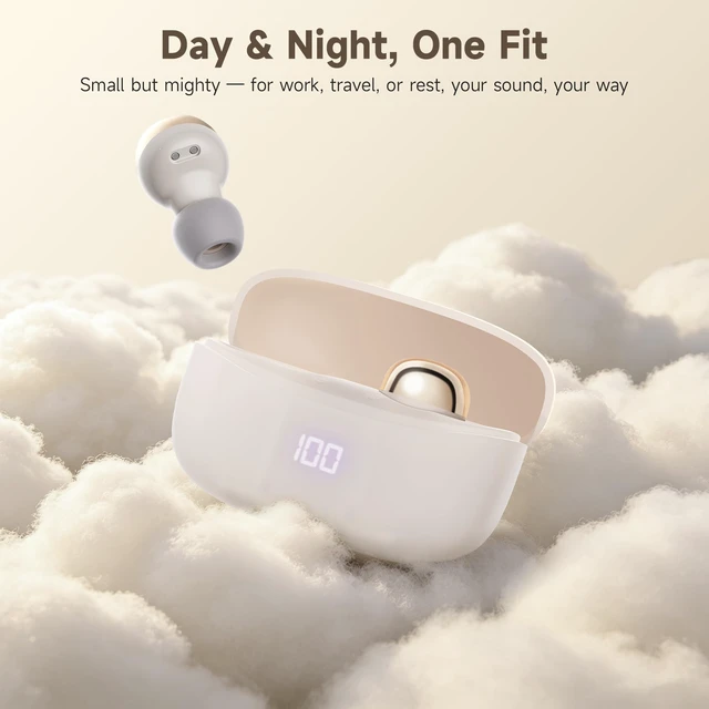 Alt view image 2 of 7 - Enhanced Wireless Bluetooth Earbuds, Day & Night Dual Modes, High-End Mini Design with Deep Bass, Noise Cancellation, 36H Battery Life & LED Digital Display, for Working, Running, Sleeping