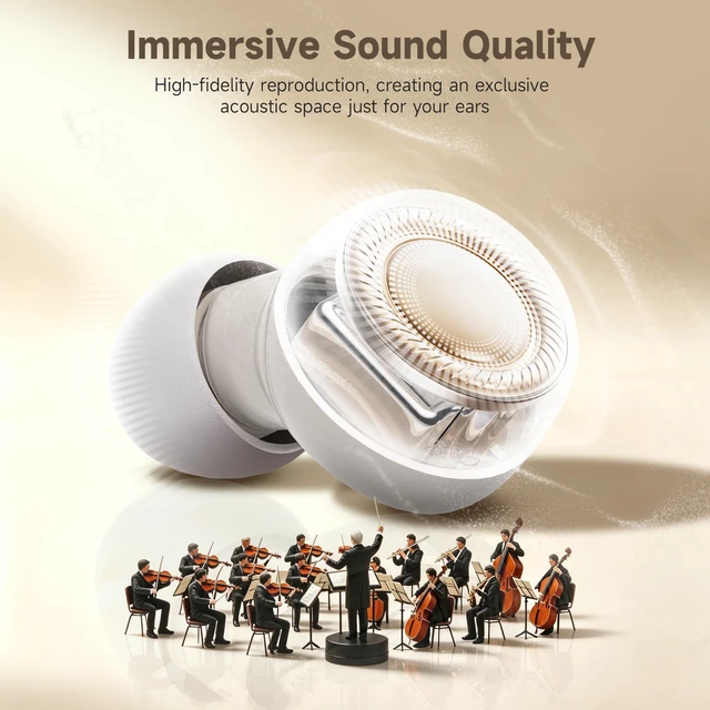 Alt view image 6 of 7 - Enhanced Wireless Bluetooth Earbuds, Day & Night Dual Modes, High-End Mini Design with Deep Bass, Noise Cancellation, 36H Battery Life & LED Digital Display, for Working, Running, Sleeping