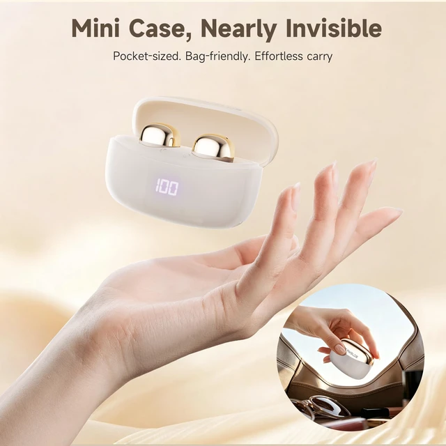 Alt view image 7 of 7 - Enhanced Wireless Bluetooth Earbuds, Day & Night Dual Modes, High-End Mini Design with Deep Bass, Noise Cancellation, 36H Battery Life & LED Digital Display, for Working, Running, Sleeping