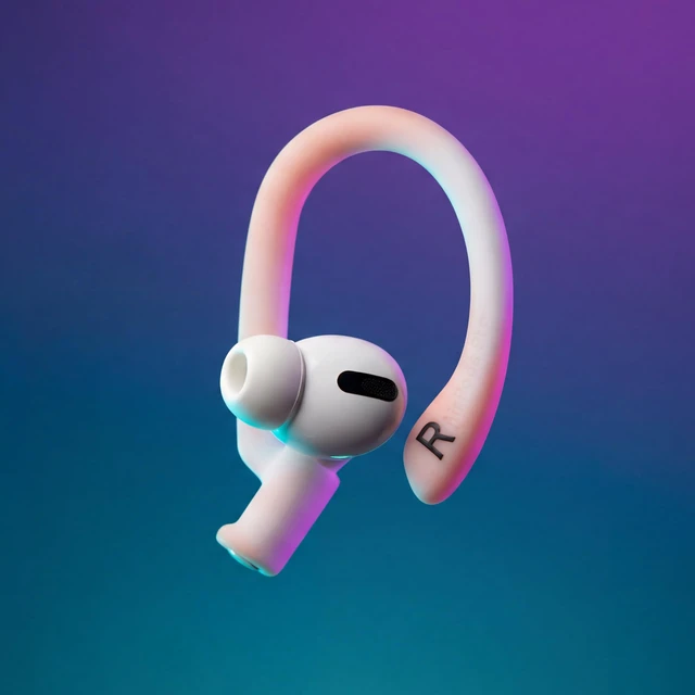 Alt view image 5 of 7 - HookZ Pro 3 - Adjustable Ear Hooks for AirPods Pro 3 Made by Wicked Cushions Malleable Core, Custom Fit, Secure & Comfortable, Patent Pending Pink Marble