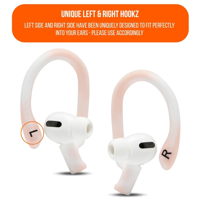 Alt view image 7 of 7 - HookZ Pro 3 - Adjustable Ear Hooks for AirPods Pro 3 Made by Wicked Cushions Malleable Core, Custom Fit, Secure & Comfortable, Patent Pending Pink Marble